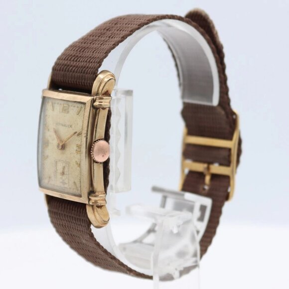 Vintage 23mm Wittnauer Sunburst 17j Men's Mechanical Wristwatch AXA 84/1 Revue - Picture 2 of 6